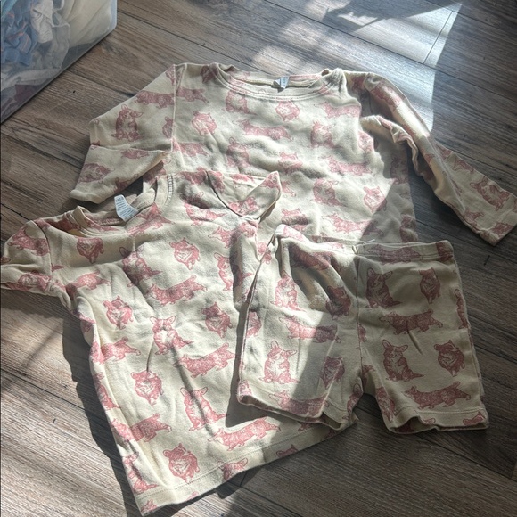Kate Quinn Beige and Red Kids Pajama Set